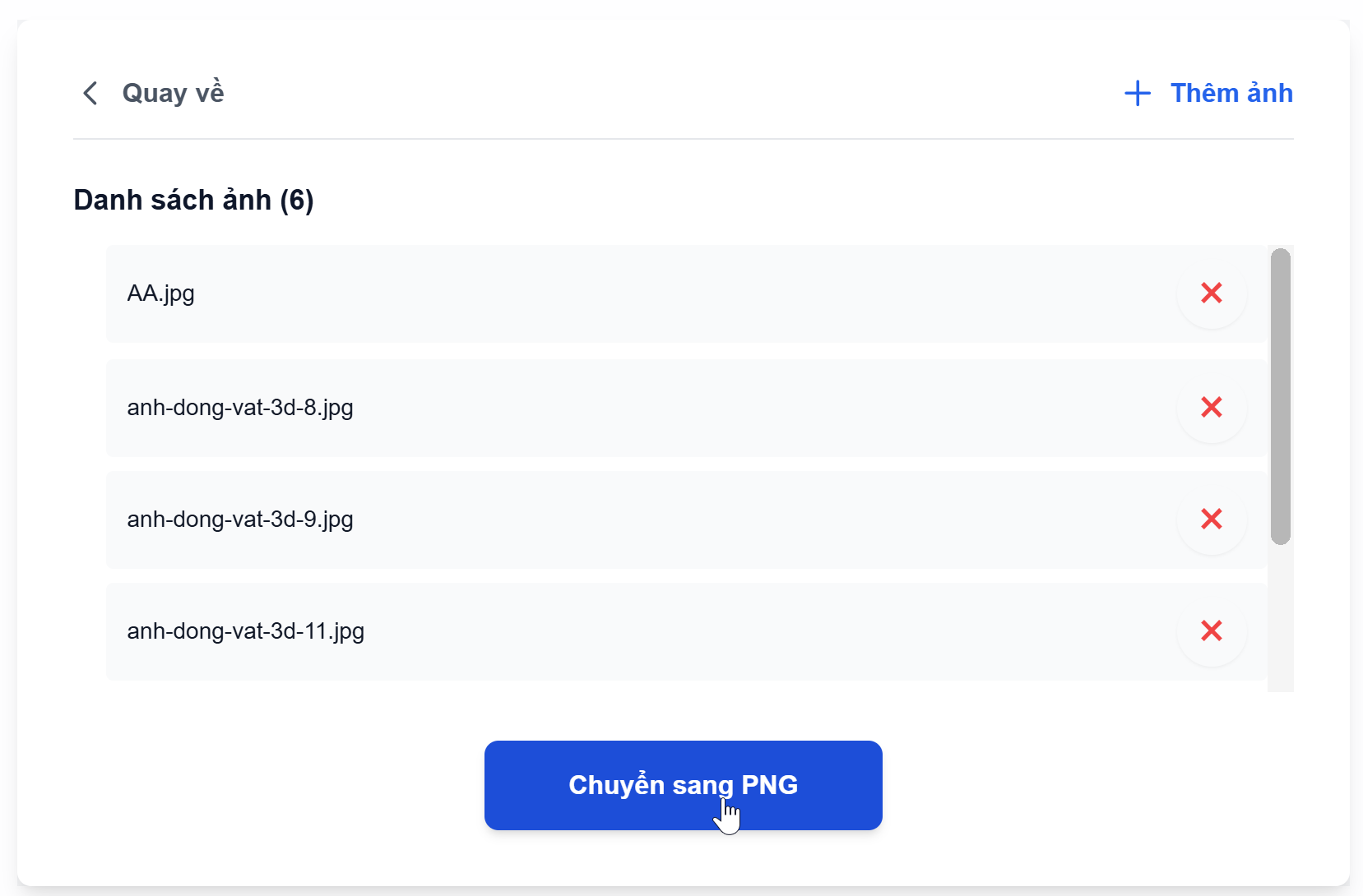 Chuyển đổi JPG sang PNG hàng loạt trực tuyến